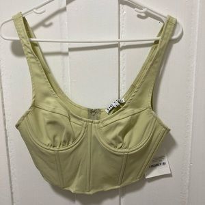 Pretty Little Things Green Seamed Corset Top Size L